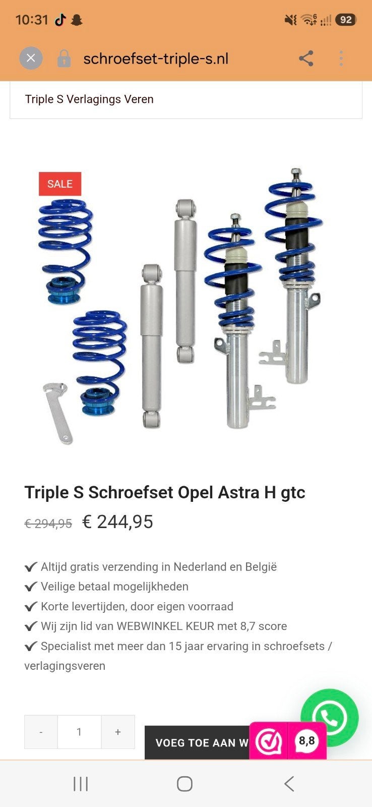 Gezocht verlagings set veren schokbrekers opel astra gtc, Ophalen