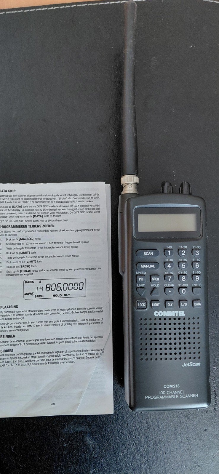 CommTel JetScan COM213 100 Kanaals Programmeerbare Scanner, Ophalen, Gebruikt, 30 tot 200 kanalen, Draagbaar