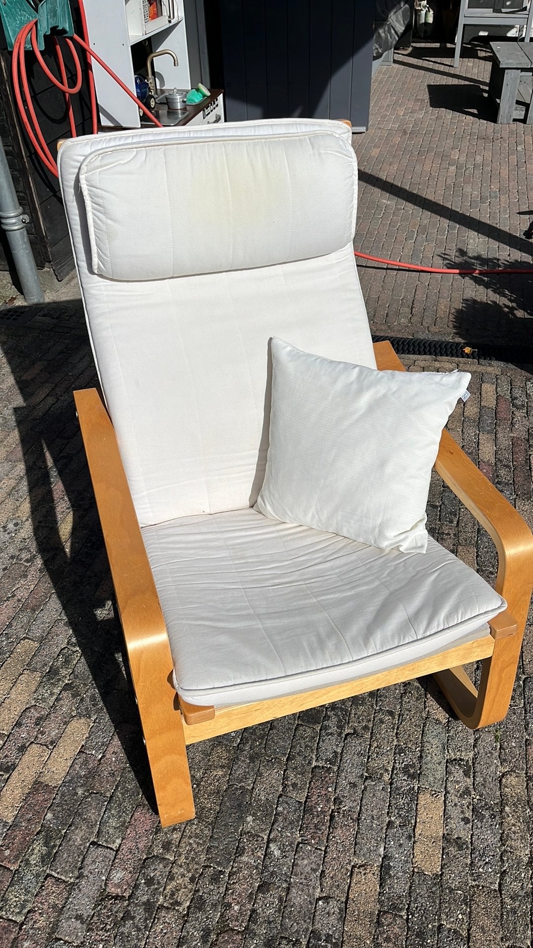 IKEA pogang stoel, Huis en Inrichting, Ophalen, Gebruikt, 75 tot 100 cm, Stof