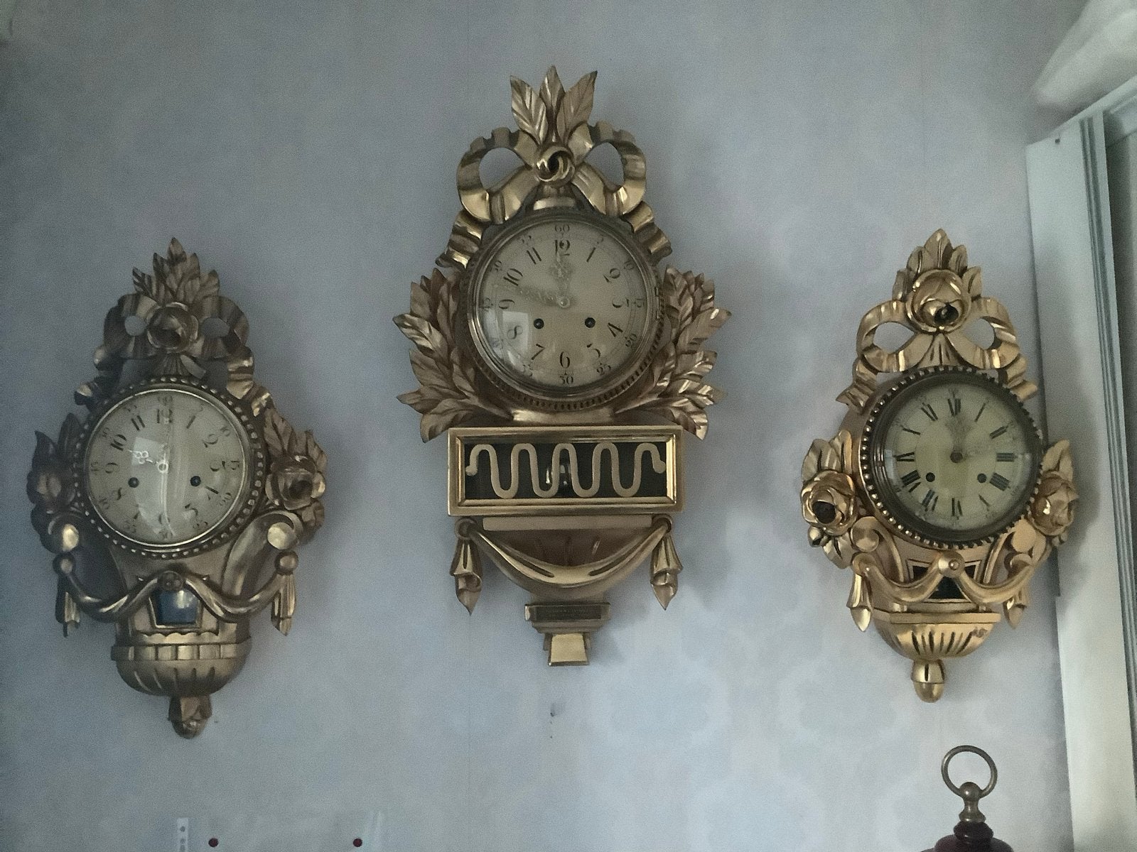 3 Zweedse wand cartelklokken ca. 1950, Antiek en Kunst, Ophalen