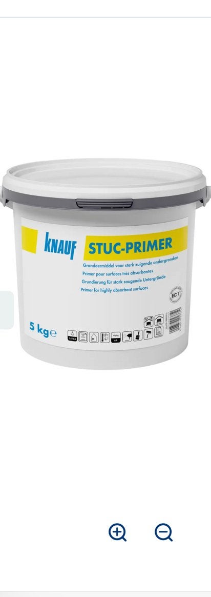 Knauf stucprimer,  stucprimer,  knauf voorstrijk, Doe-het-zelf en Verbouw, Ophalen, Zo goed als nieuw, Wit