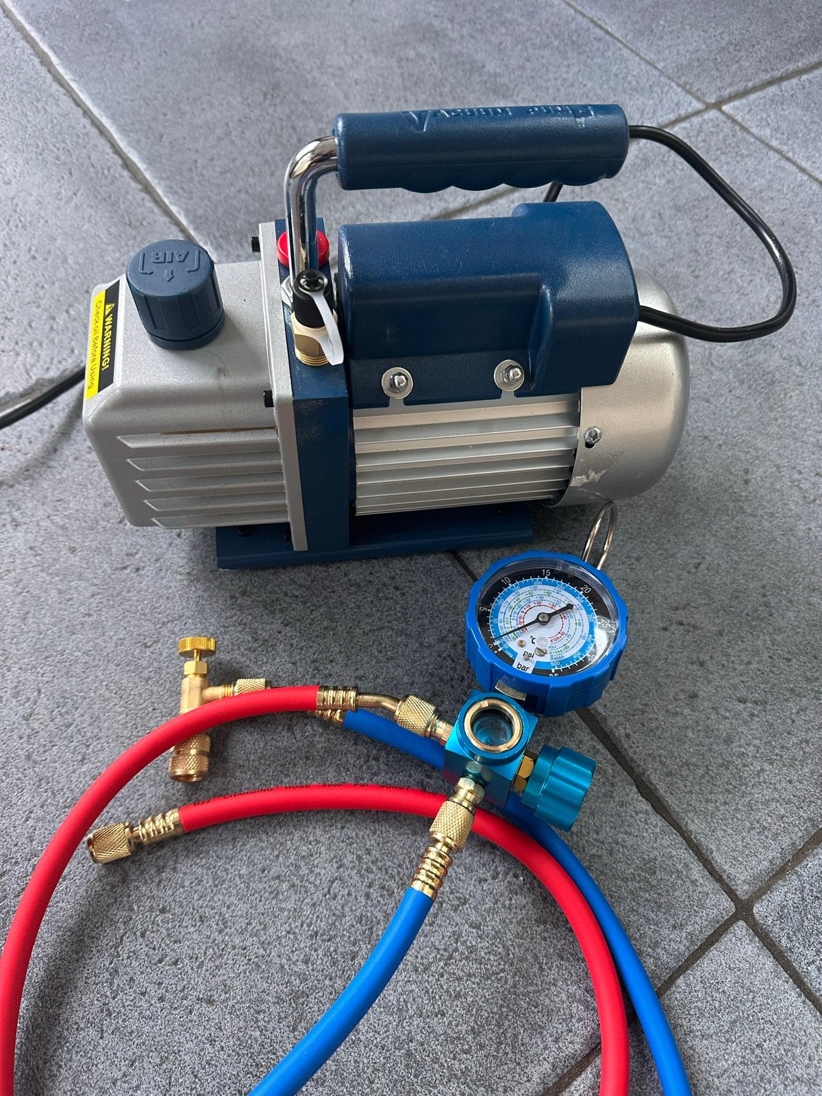 Vacuümpomp + manometerset airco huren – R32/R410A, Witgoed en Apparatuur, Ophalen, Koelen en Ontvochtigen, Timer, Nieuw