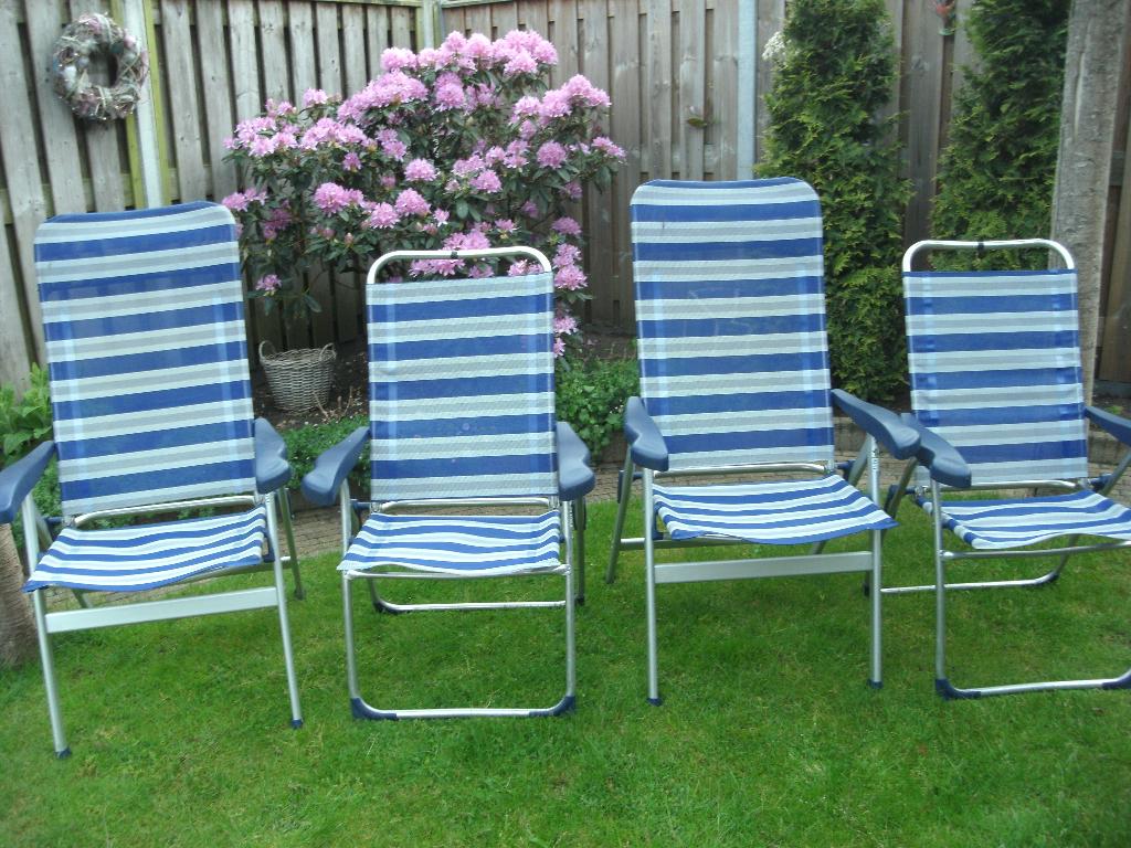 stoelen, Ophalen, Gebruikt, Aluminium, Inklapbaar
