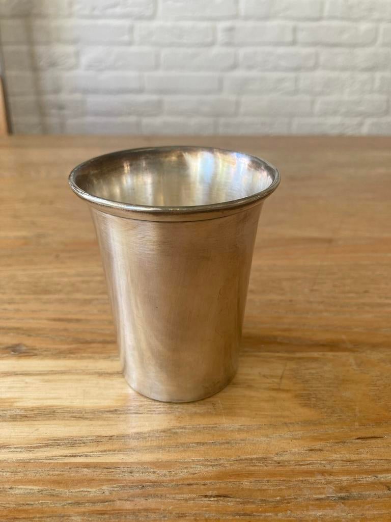 Keltum verzilverde kinderbeker jaren '70 met patina, Ophalen of Verzenden