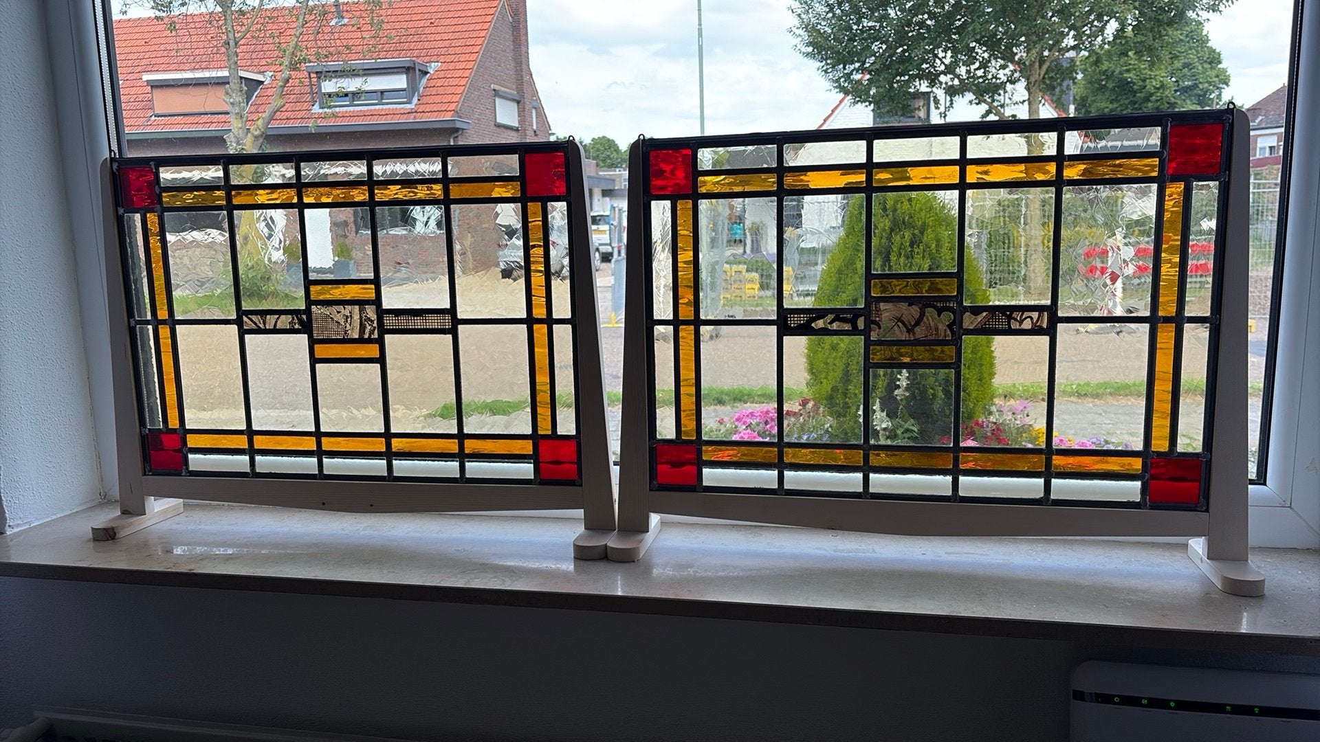2x glas in lood raamdecoratie, Ophalen