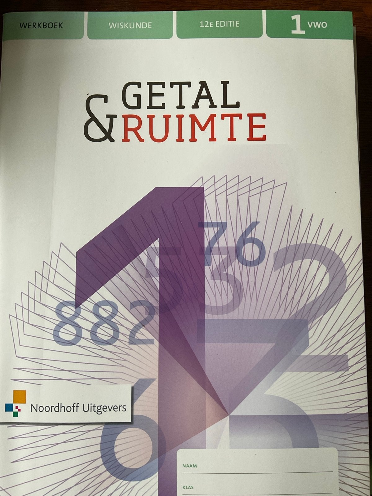 Getal & Ruimte Wiskunde 1 VWO Werkboek 12e editie, Ophalen of Verzenden, Nieuw, VWO, Wiskunde A