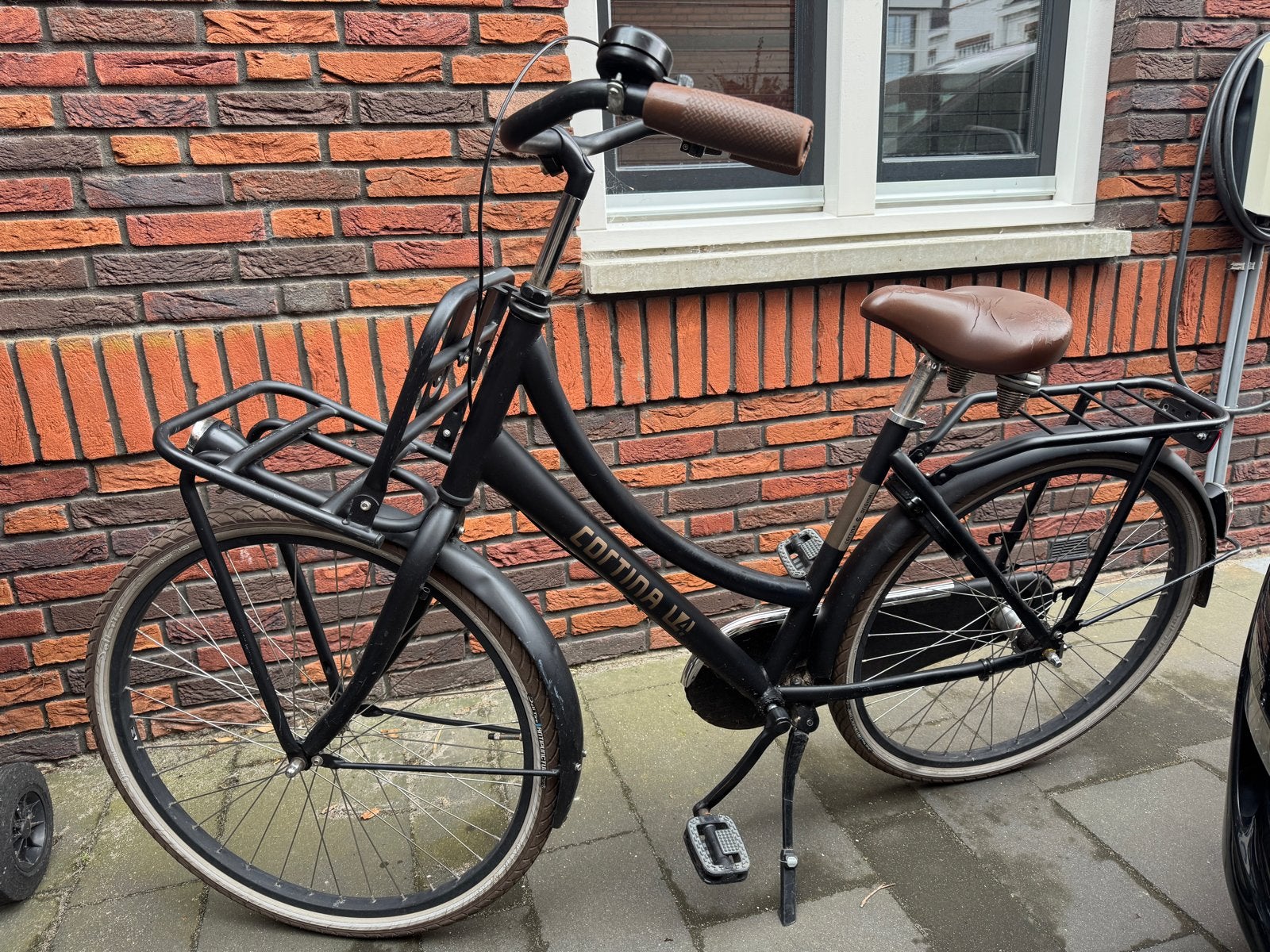 Cortina U4 Transportfiets meisjes 26 - Zwart, Fietsen en Brommers, Fietsen | Dames | Damesfietsen, Terugtraprem, Gebruikt, Versnellingen
