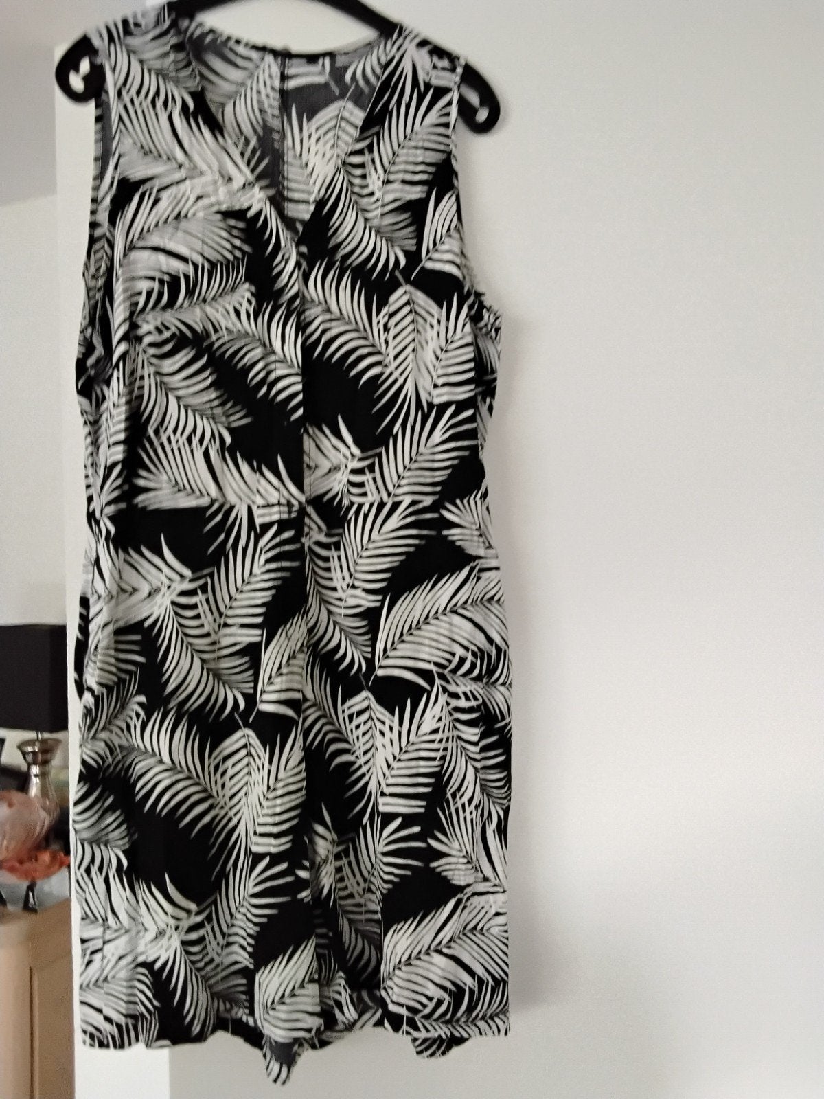 Zwarte jumpsuit met palmbladprint - MS Mode, Zwart, Maat 42/44 (L), Ophalen of Verzenden, Zo goed als nieuw