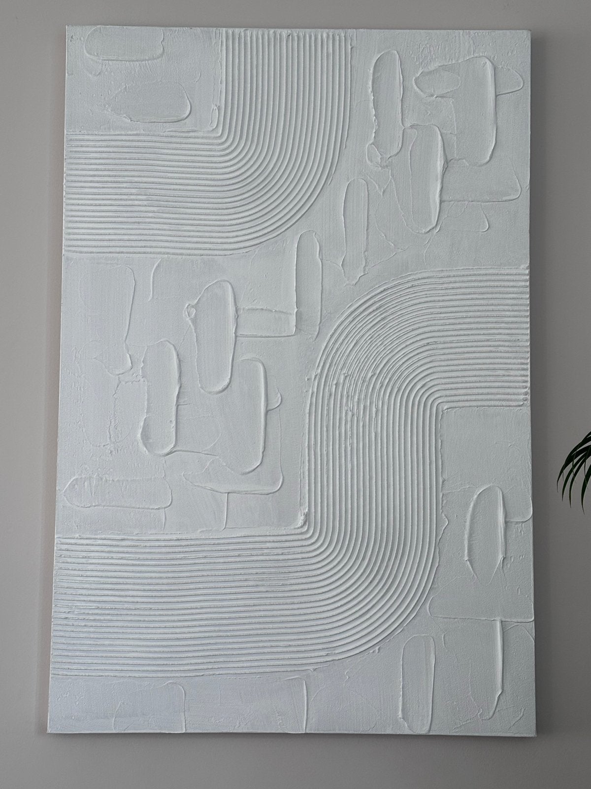 Abstract wit canvas schilderij met textuur, Ophalen