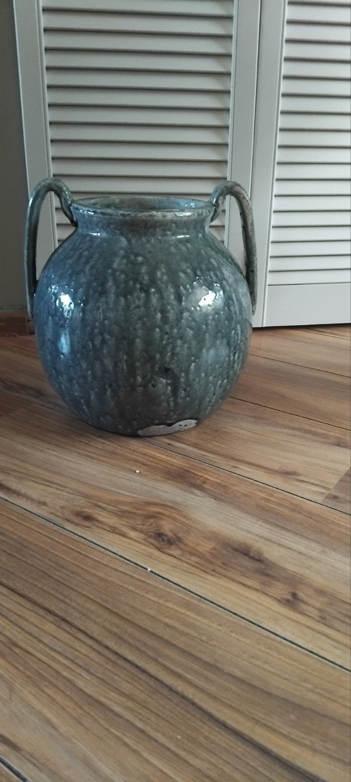 Kruik in grijs/groene kleur  30 cm hoog., Ophalen