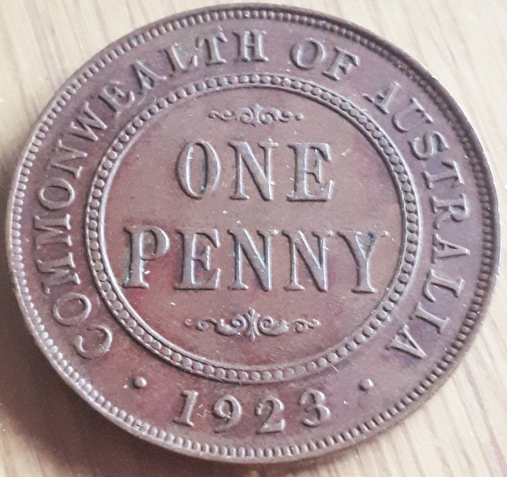 AUSTRALIA : ONE PENNY 1923 H KM 23 XF, Ophalen of Verzenden, Losse munt
