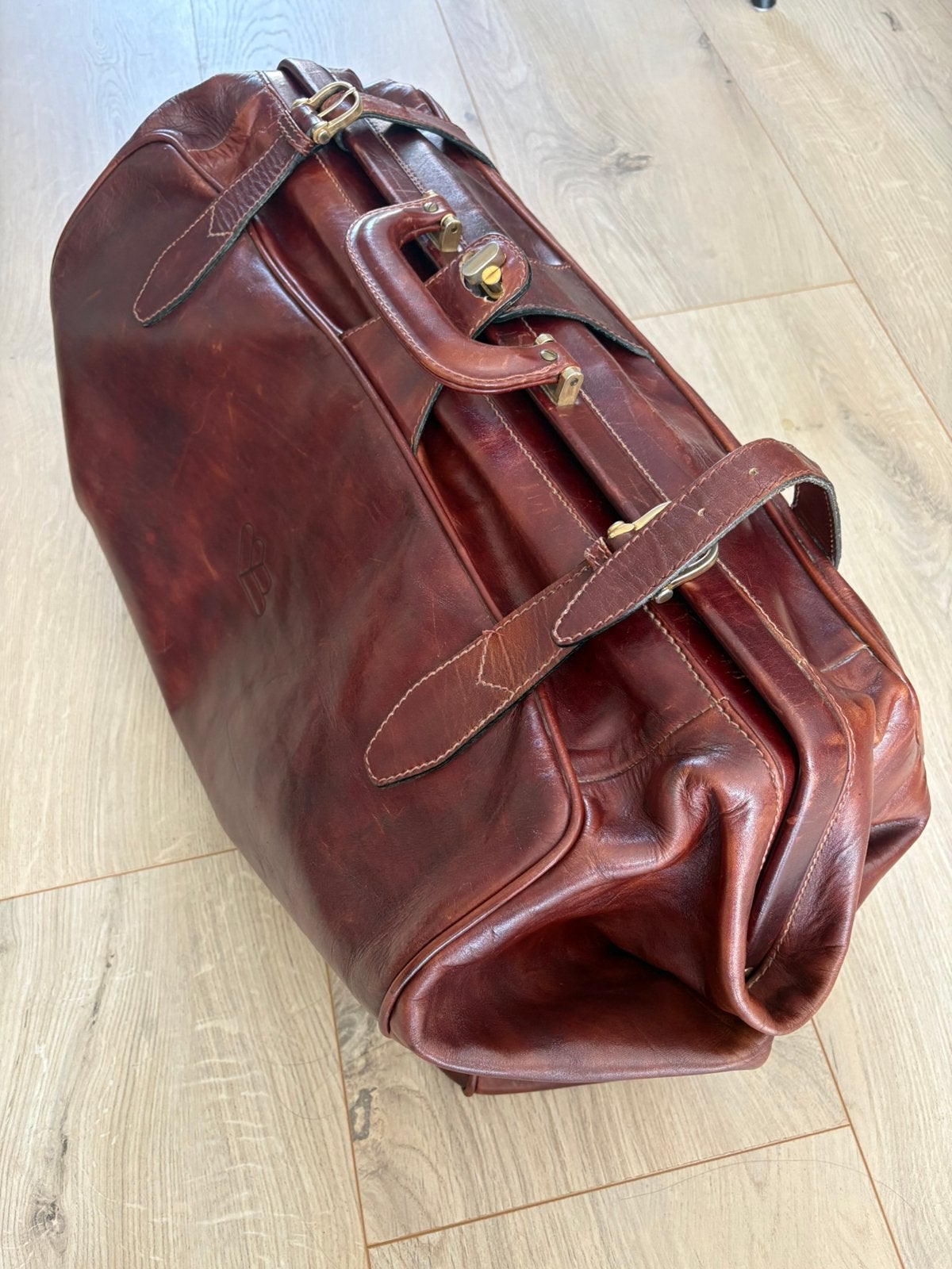 Grote leren weekendtas Mutsaers, 40 tot 60 cm, Gebruikt, 20 tot 30 cm, Bruin