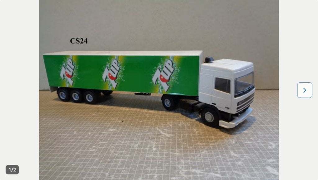 1:50 Lion-Car DAF Truck met 7 UP Trailer., Ophalen, Nieuw, Bus of Vrachtwagen, Lion Toys