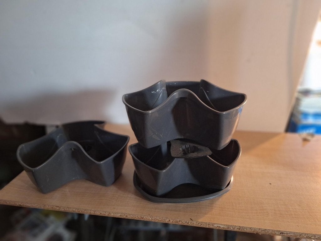 plantenbakken bloembakken 3x, Kunststof, Minder dan 30 cm, Ophalen of Verzenden, Zo goed als nieuw