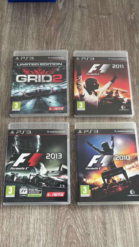 4 ps3 titels playstation 3 f1 2010 2011 2013 en Grid 2, Spelcomputers en Games, Games | Sony PlayStation 3, 1 speler, Racen en Vliegen