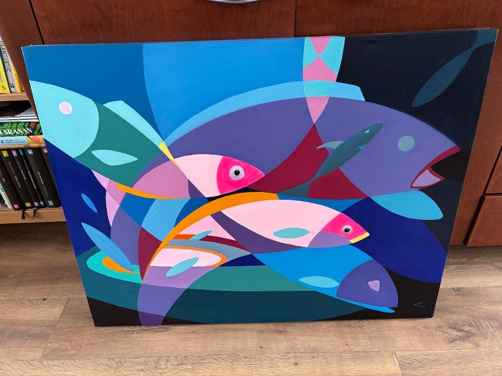 Schilderij, Acrylverf, Doek, Expressionistisch, Dieren