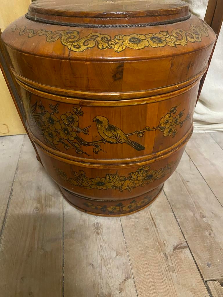 Antieke Chinese handbeschilderde trouwmand - 35 cm, Ophalen