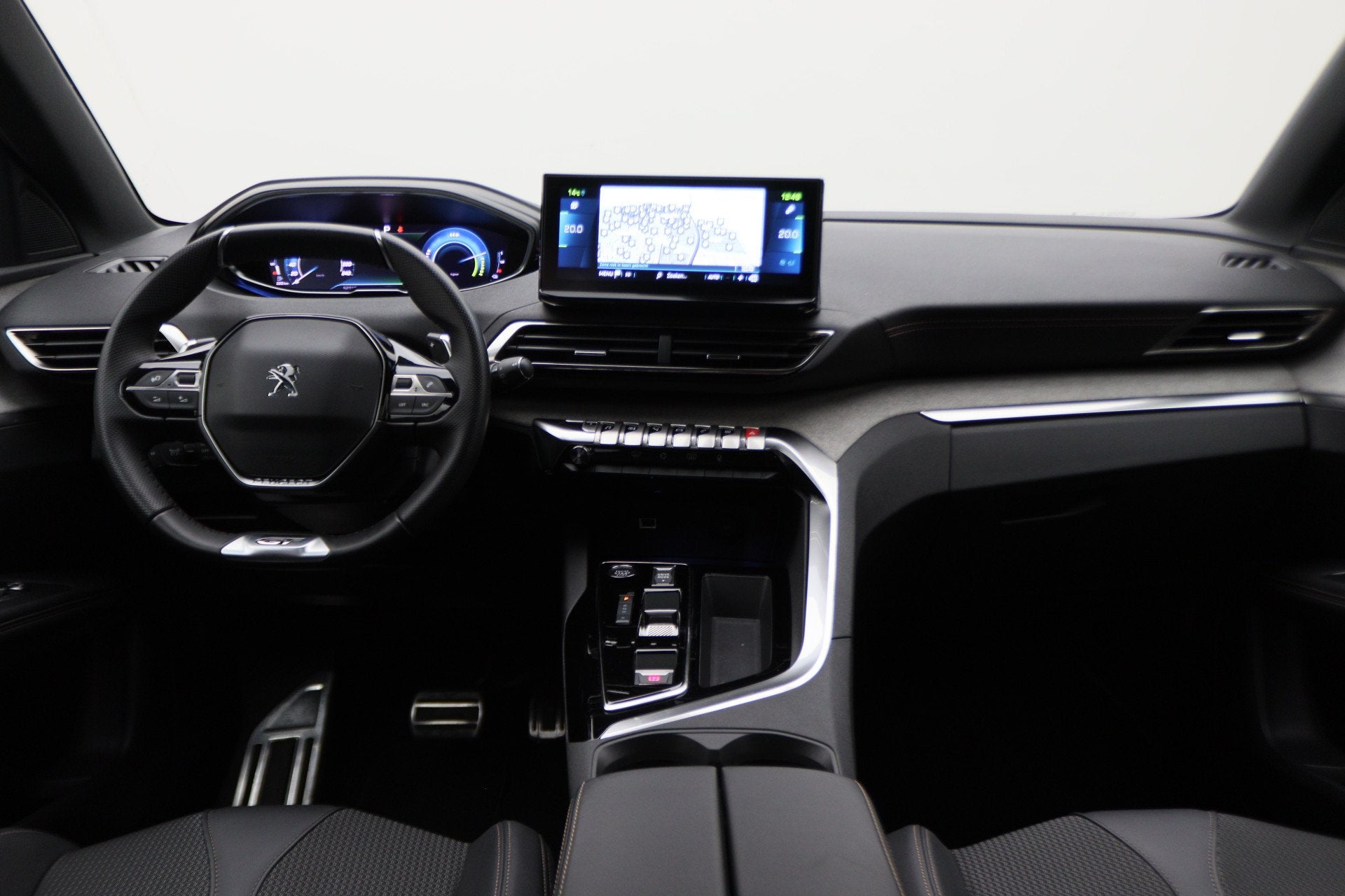 Peugeot 3008 1.6 HYbrid 225 GT Panoramadak, ACC, Camera, App, Zwart, Leder en Stof, Bedrijf, Hybride Elektrisch/Benzine