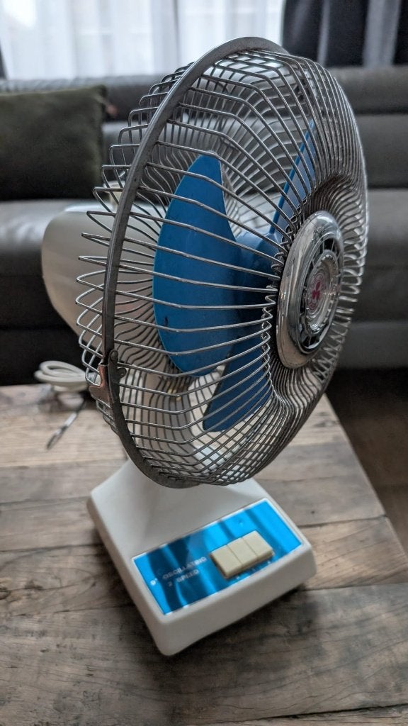 The Angel Fans vintage 9" tafelventilator - jaren 70/80, Ophalen of Verzenden, Gebruikt, Tafelventilator