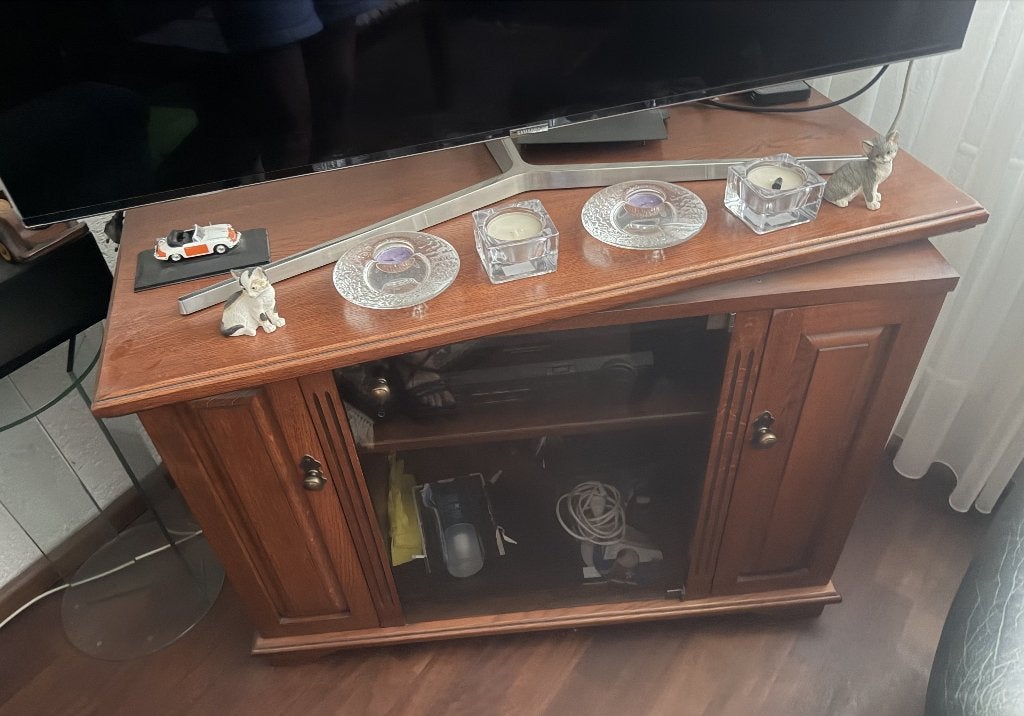 TV kast met draaibaar bovenblad, Ophalen, Gebruikt, 50 tot 100 cm, Minder dan 100 cm