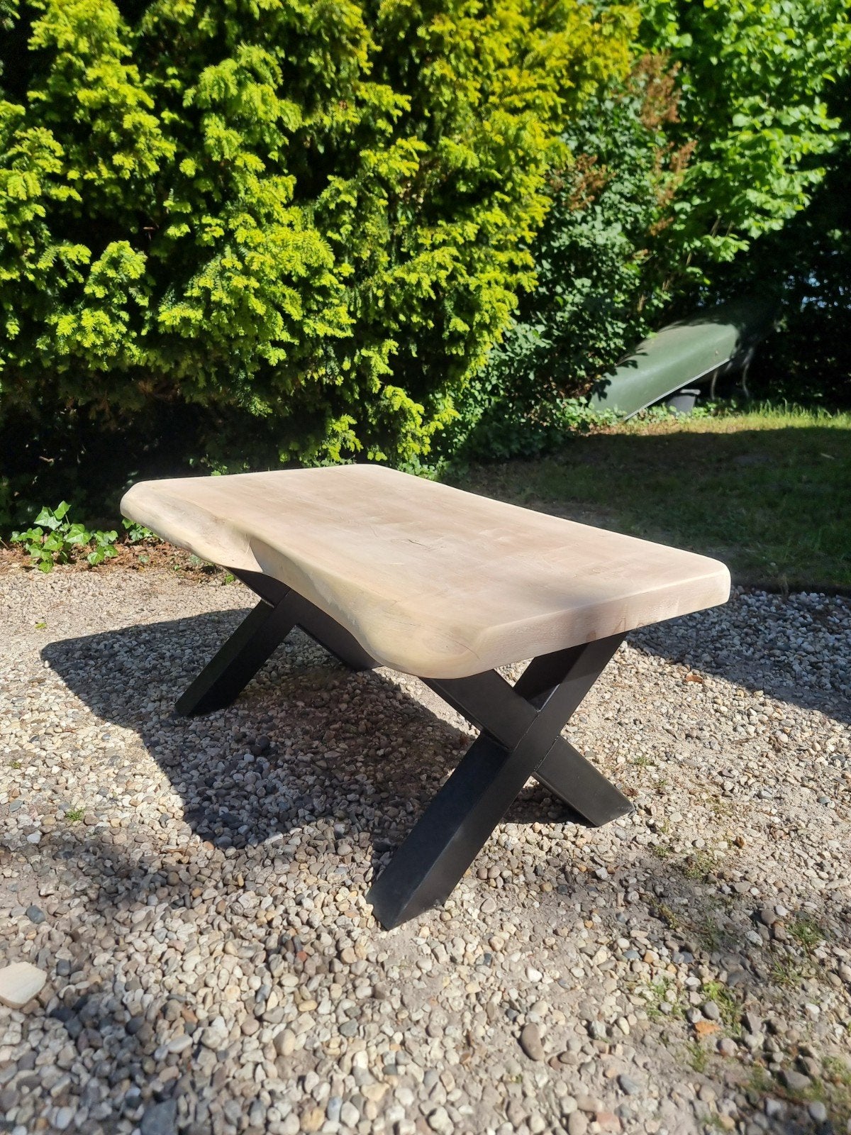 Luxe eiken boomstam salontafel, Ophalen, 100 tot 150 cm, 50 tot 100 cm, Minder dan 50 cm