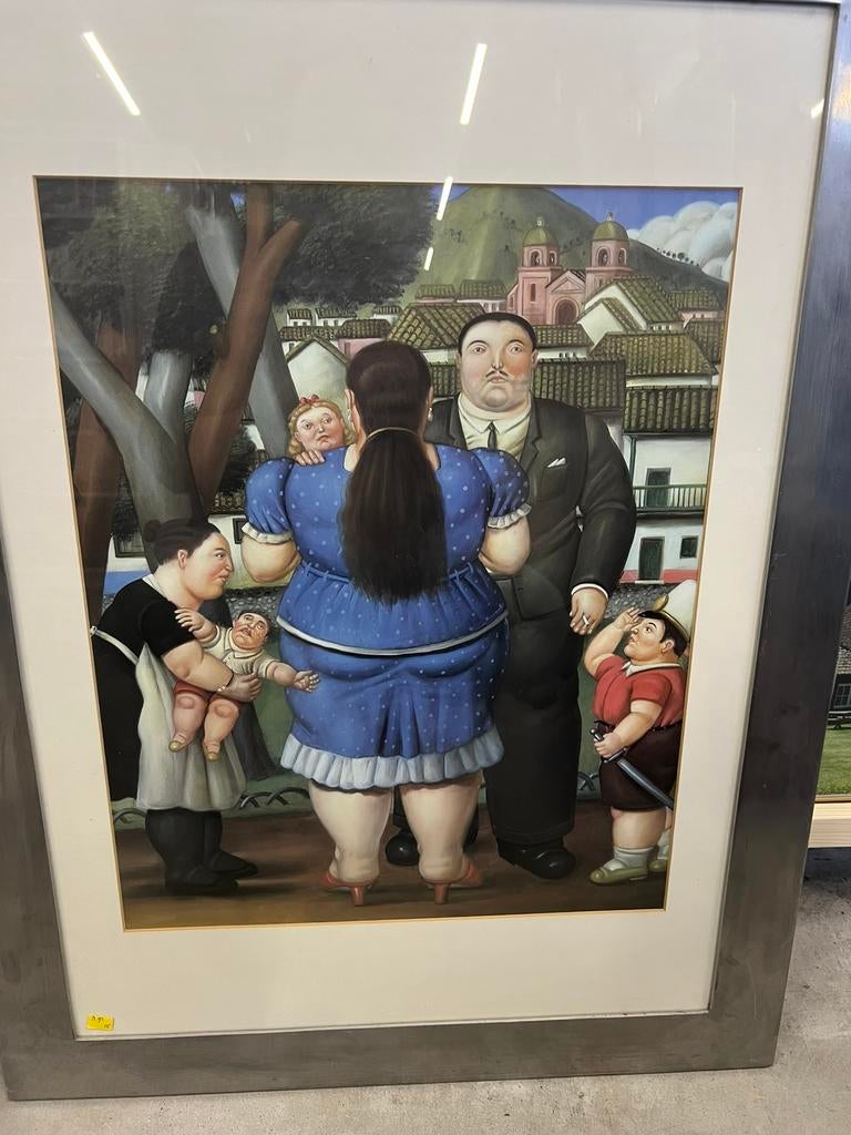 Fernando Botero, Boterismo, dikke vrouwen, 60cmX80cm, Ophalen of Verzenden