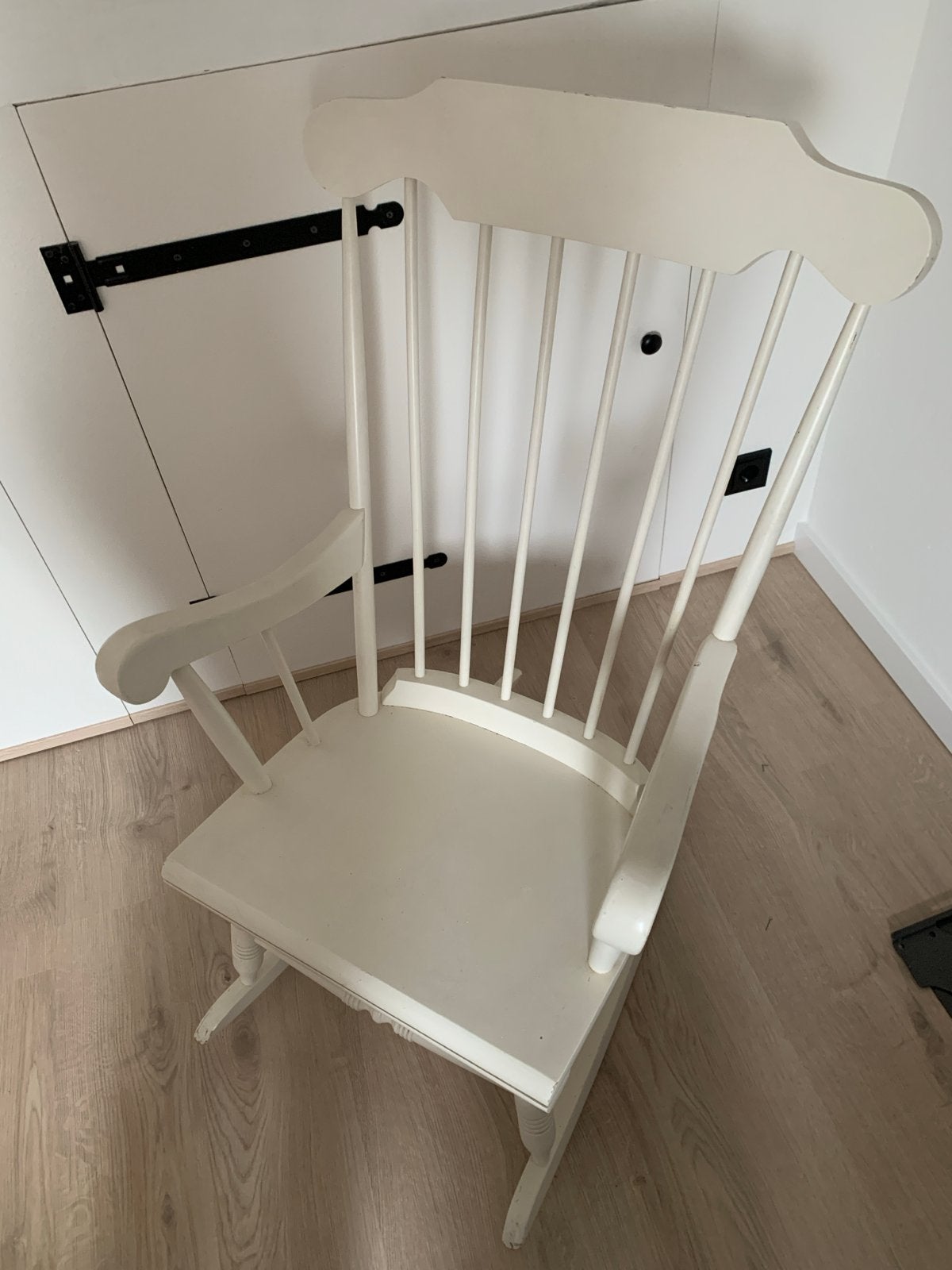 Crèmekleurige schommelstoel, Huis en Inrichting, Ophalen, Gebruikt, Wit, Eén