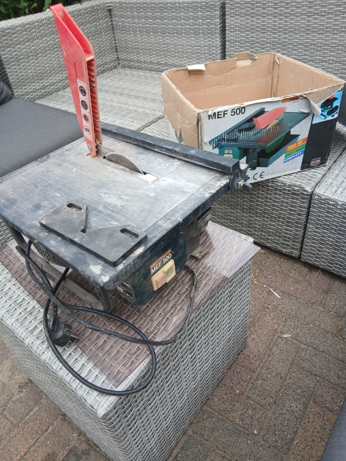Tegelzaag MEF 500 - met diamantschijf, Ophalen, Minder dan 30 mm, Gebruikt, Overige typen