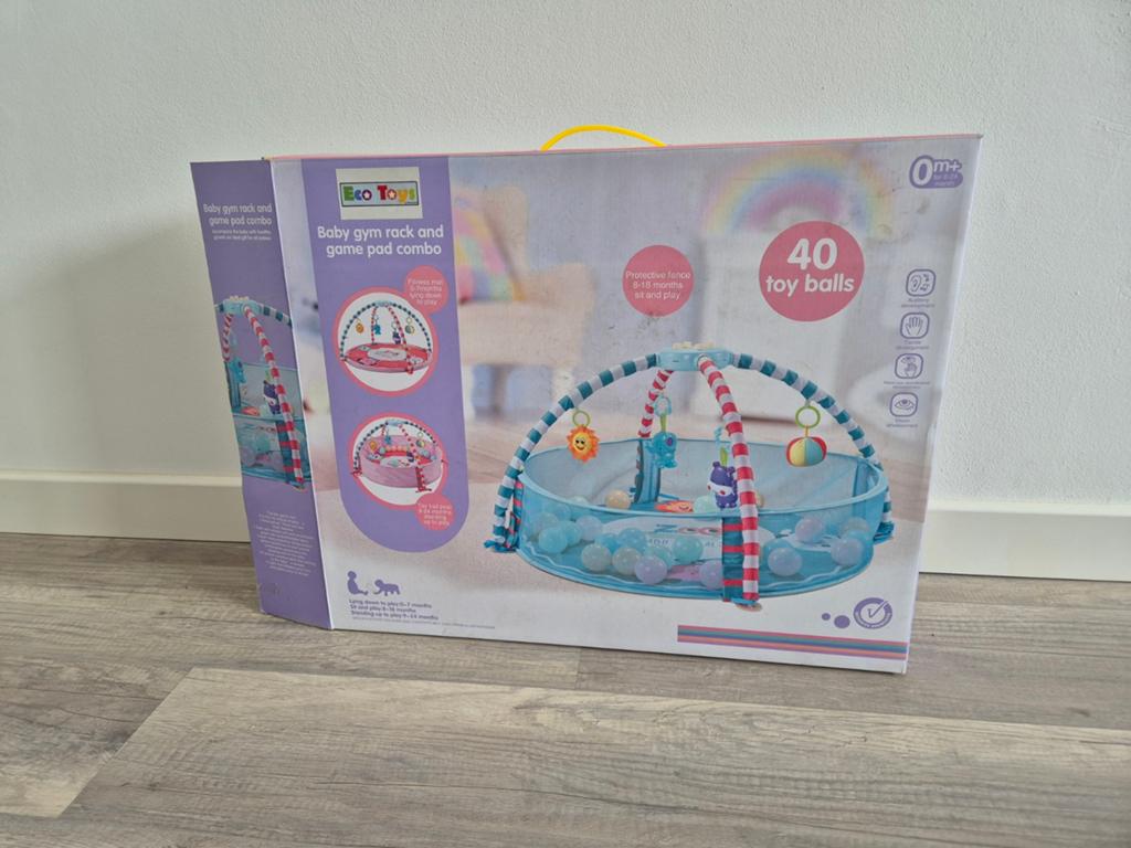 Eco Toys Babygym Rack en Game Pad Combo met 40 Ballen, Ophalen, Zo goed als nieuw, Babygym, Met geluid