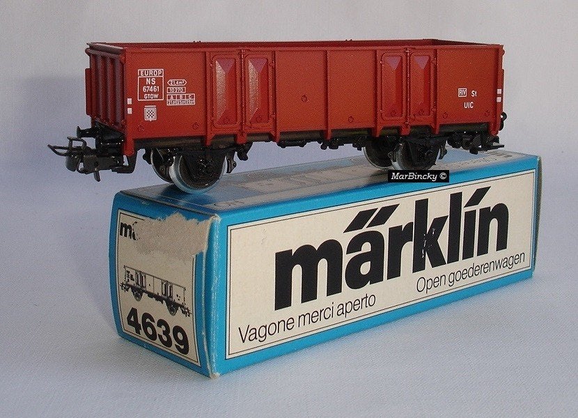 Märklin 4639 NS Hogebakwagen versie 3 Rood / Bruin !, Wisselstroom, Wagon, Ophalen of Verzenden, Märklin
