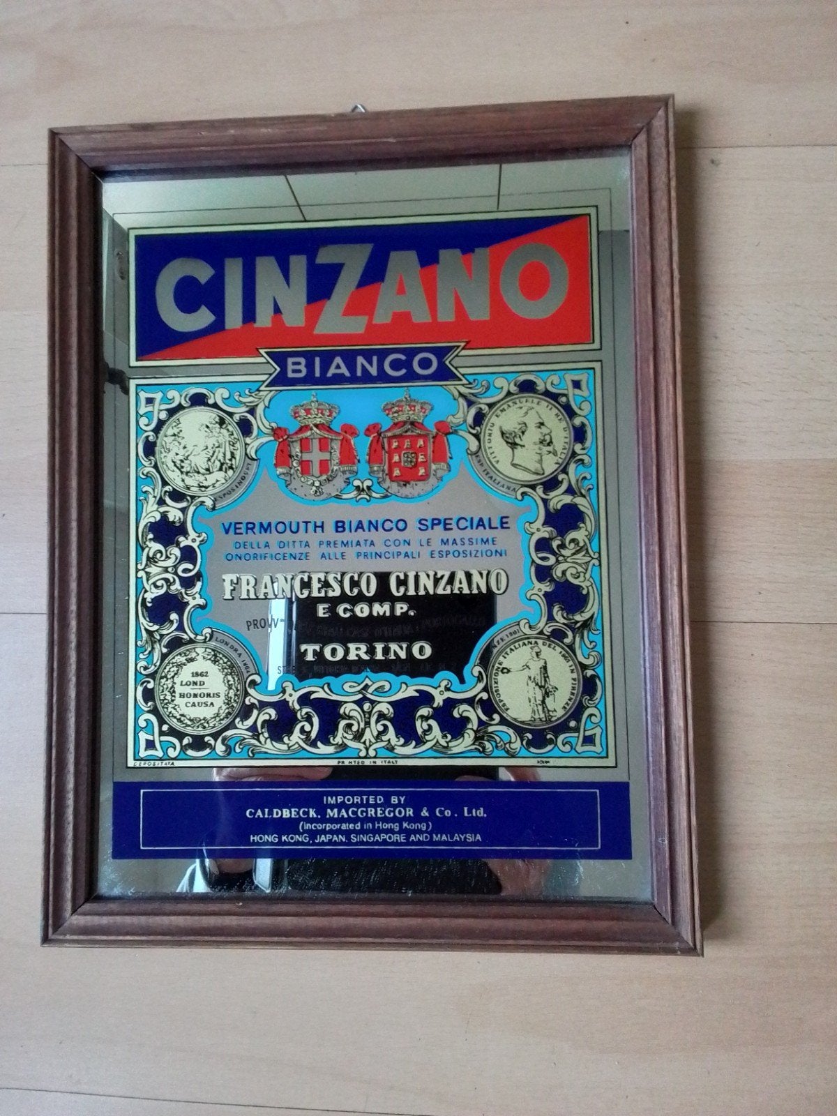 Oude Cinzano reclame spiegel, Verzamelen, Ophalen of Verzenden, Reclamebord