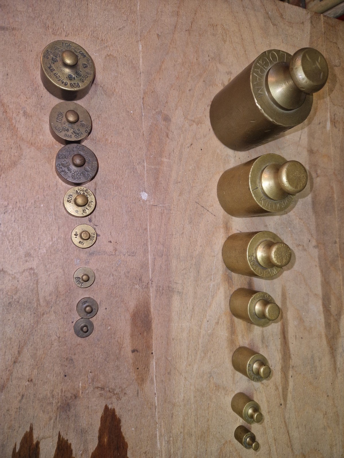 Antieke Messing Gewichtenset - Diverse Maten, Ophalen