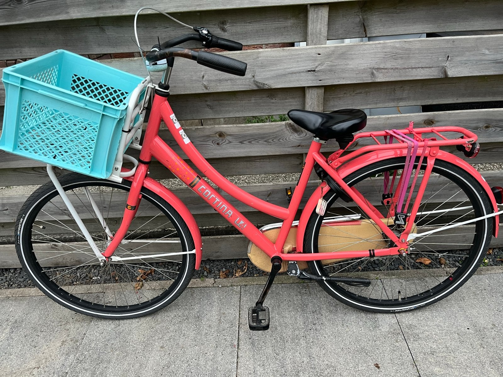 Cortina U4 Transportfiets meisjes 26 inch - Roze/Oranje, Gebruikt, Velgrem, Versnellingen, 50 tot 53 cm