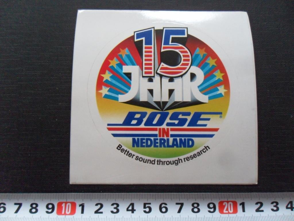 sticker 15 jaar BOSE in Nederland Better sound through rese*, Ophalen, Zo goed als nieuw