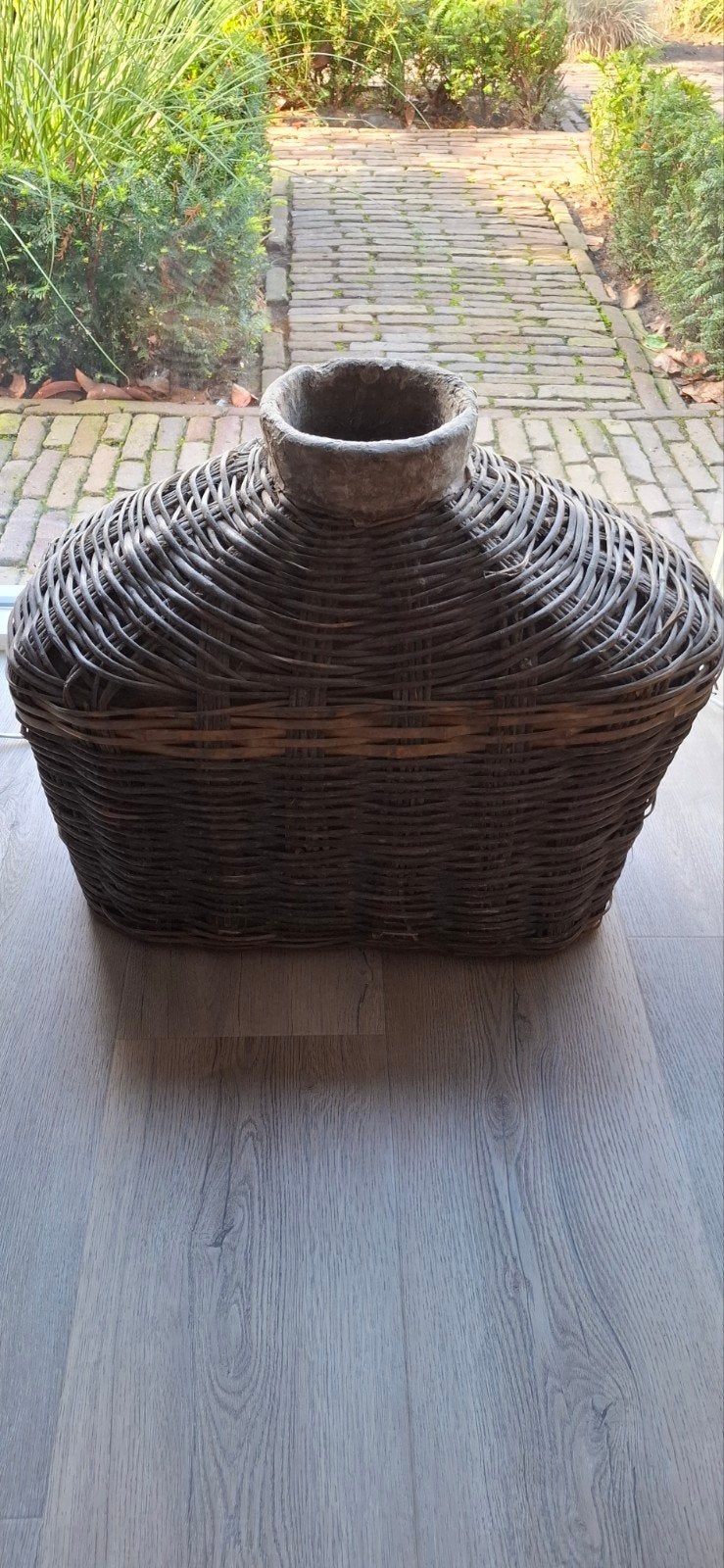 Decoratieve Leem mand., Ophalen of Verzenden, Bruin, Natuurlijk materiaal, Brocante