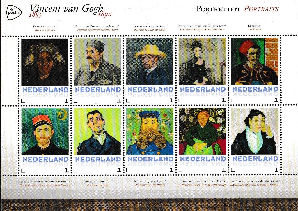 Vincent van Gogh – Portretten – 3012-F-4, Verzenden, Na 1940, Postfris