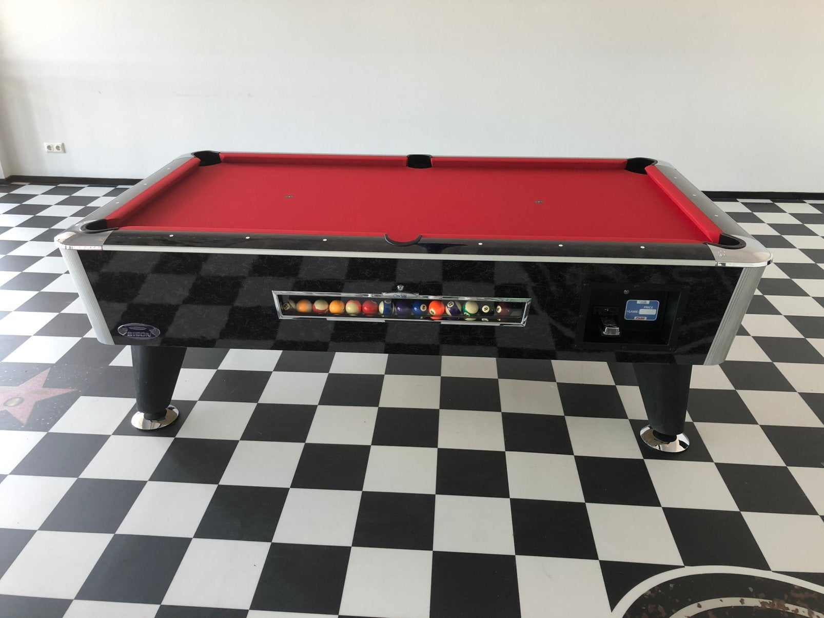 Sam Bison poolbiljart 7 ft muntinworp pooltafel, Ophalen, Zo goed als nieuw, Pooltafel