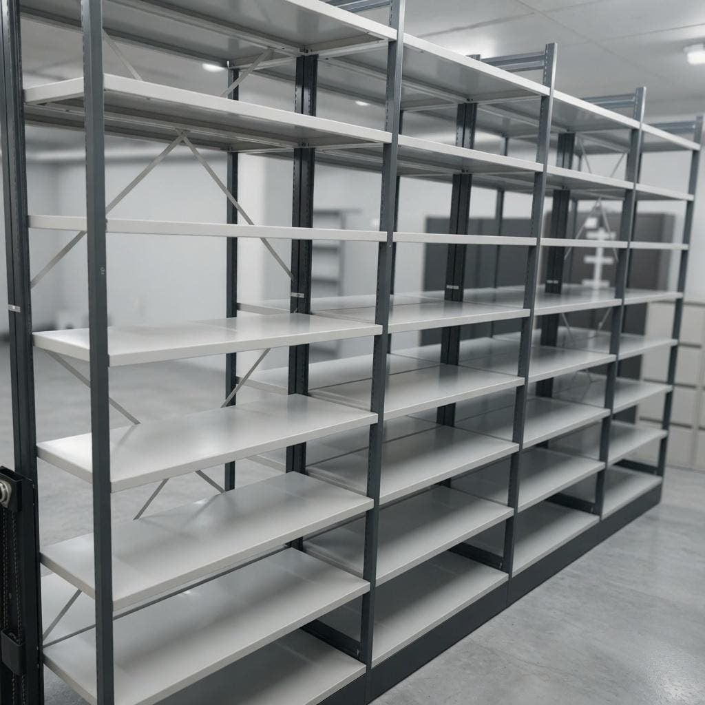 Magazijnstelling | metaal + hout | stellingkasten | stelling
