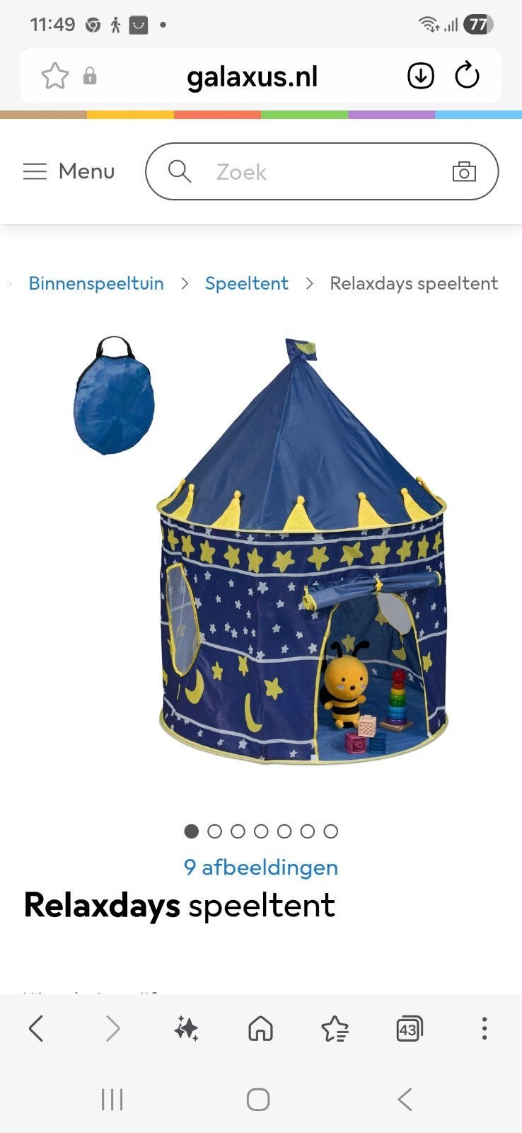 speeltent, Ophalen of Verzenden, Zo goed als nieuw