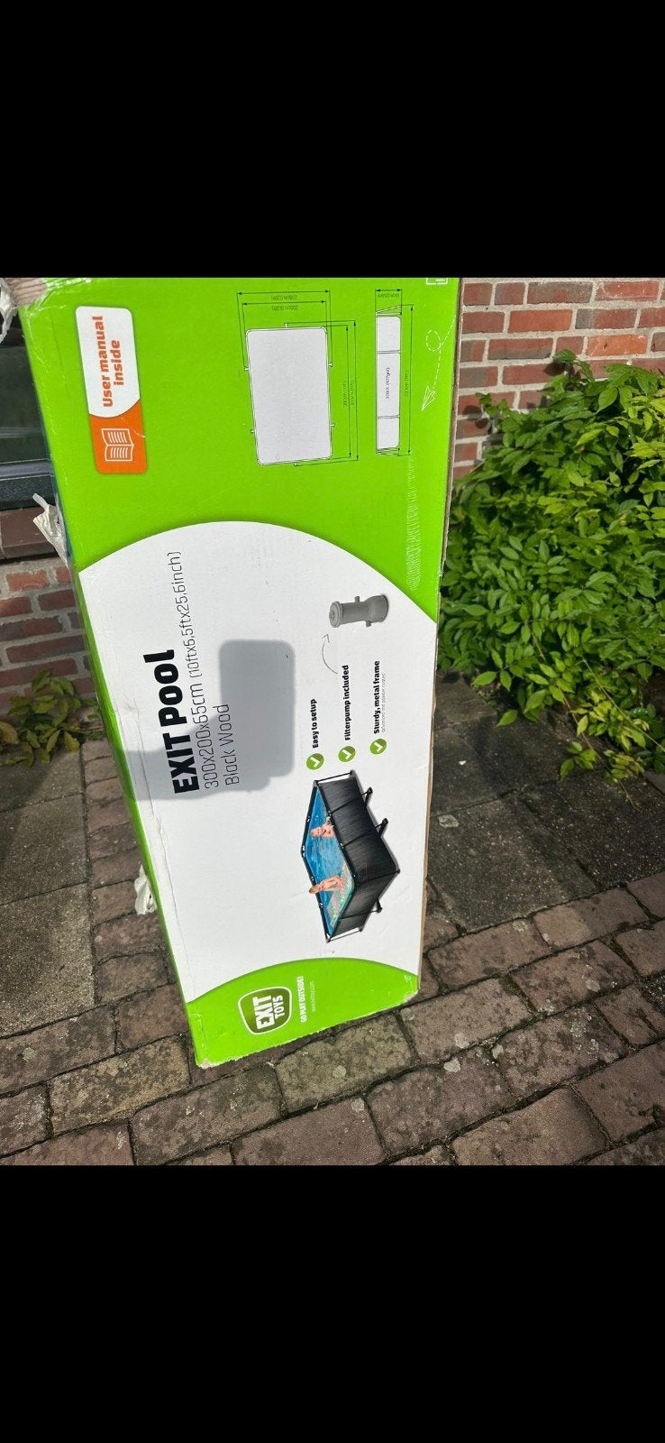 EXIT Zwembad 290x200 met overkapping, Tuin en Terras, Zwembaden, Ophalen, Rechthoekig, Opzetzwembad, Minder dan 80 cm