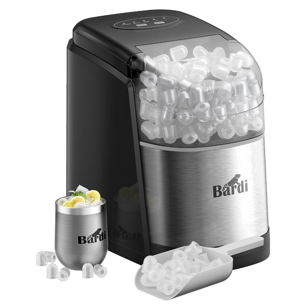 Bardi 1,6 Liter Deluxe Ijsblokjesmachine SET - RVS - ZWART, Ophalen, Zo goed als nieuw, Zelfvriezend