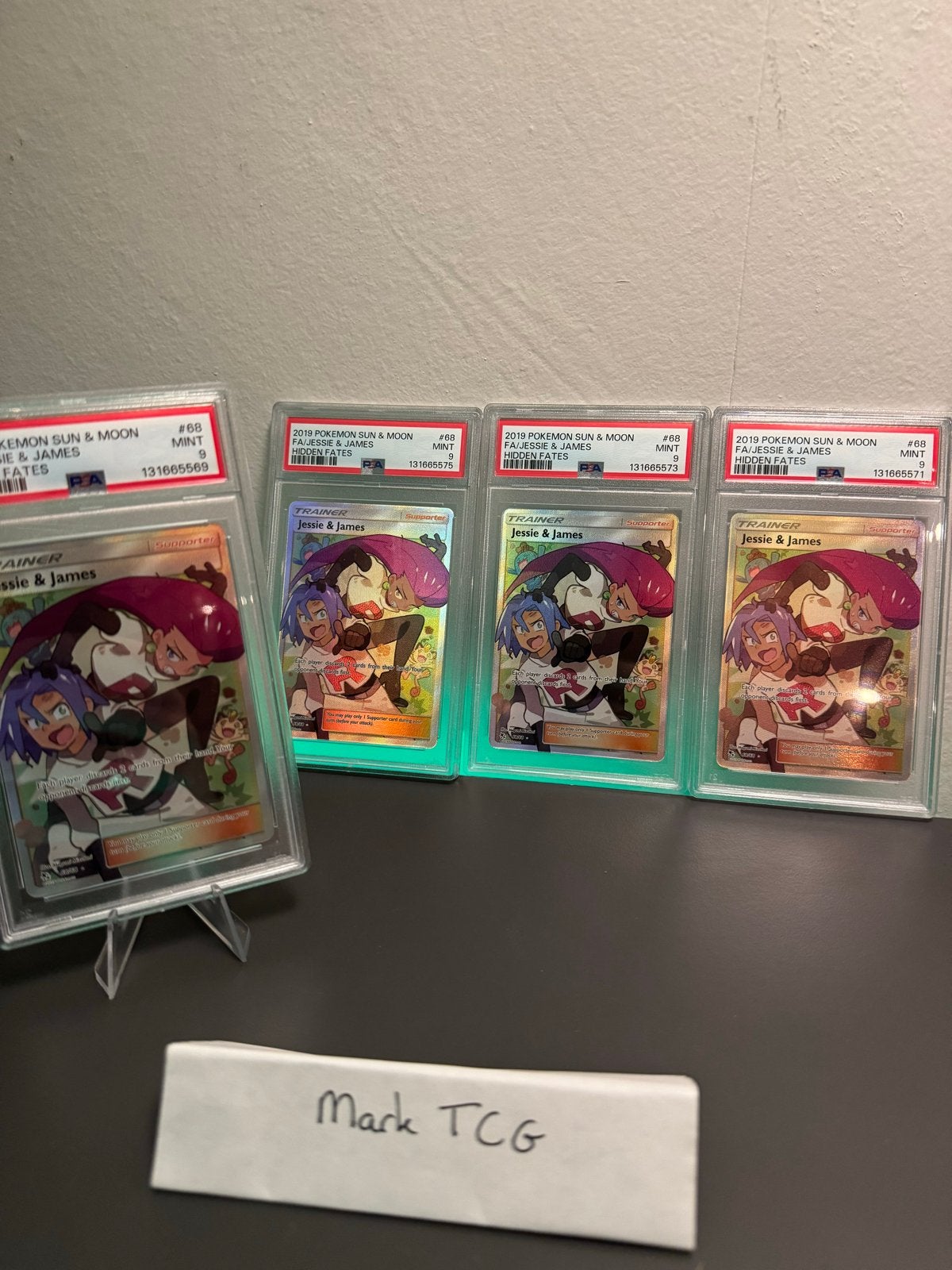 Jessie & James 68/68 Full Art Trainer Kaart PSA 9, Hobby en Vrije tijd, Verzamelkaartspellen | Pokémon, Ophalen of Verzenden, Zo goed als nieuw