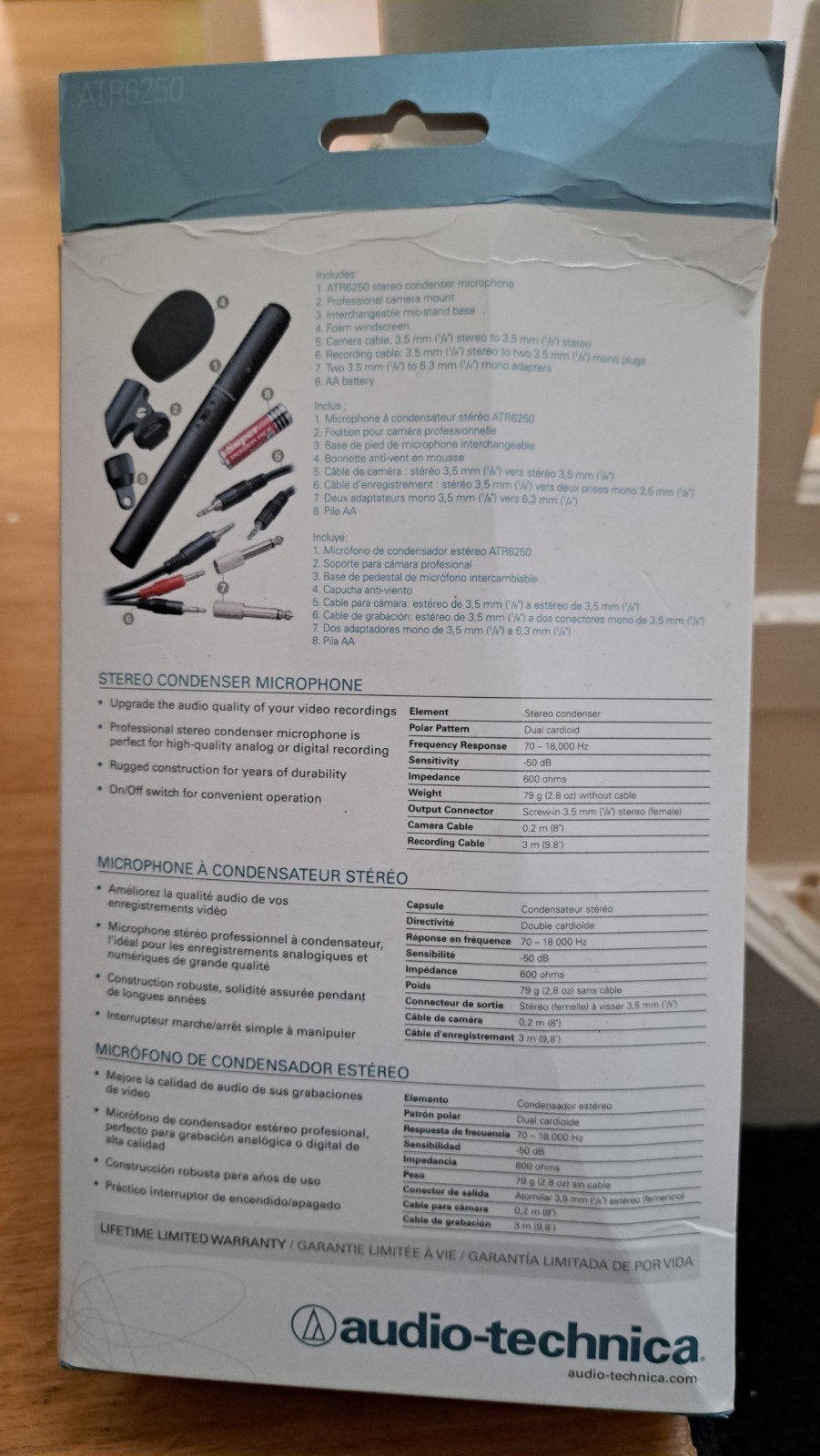 Audio-Technica ATR6250 Stereocondensatormicrofoon, Ophalen of Verzenden, Nieuw, Studiomicrofoon