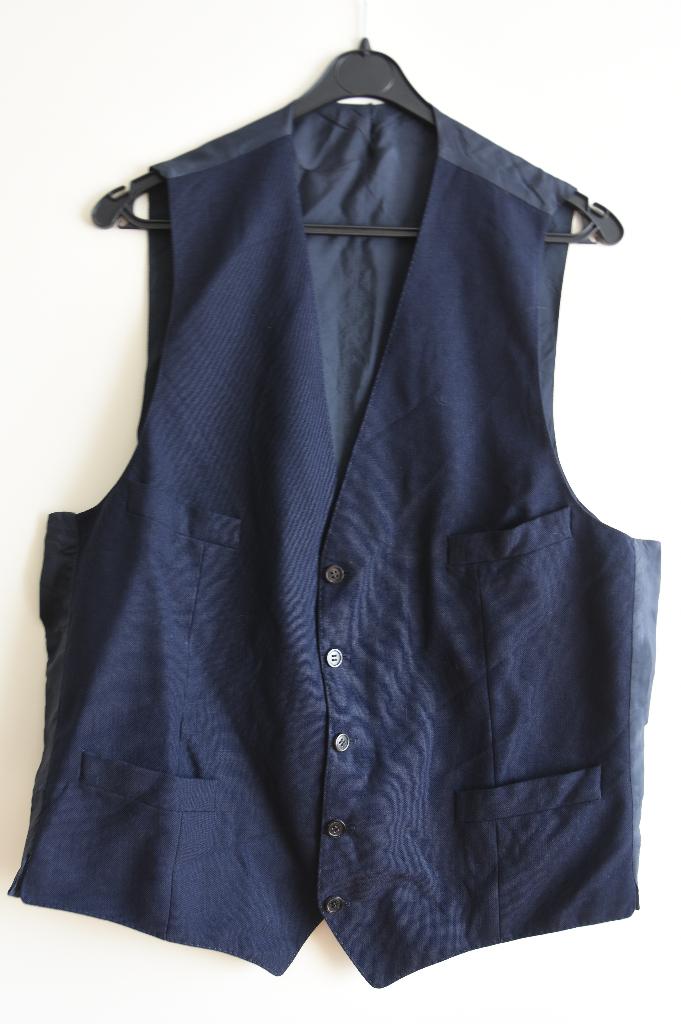 Donkerblauw kostuum vest gilet maat 56 waist coat, Verzenden, Gedragen, Maat 56/58 (XL), Blauw