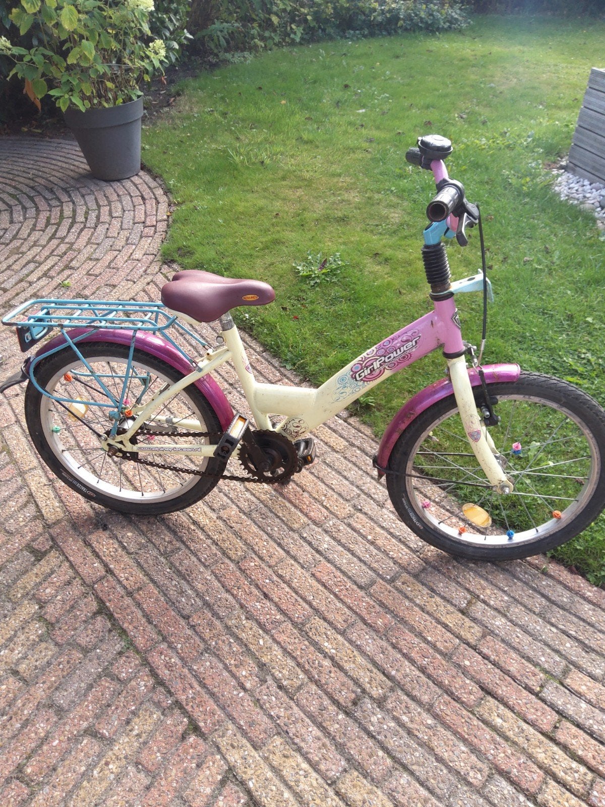 Meisjesfiets Alpina GirlPower 18 inch, Fietsen en Brommers, Ophalen, Terugtraprem, Gebruikt, Handrem