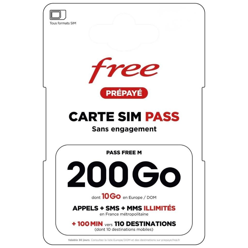 Free Mobile Prepaid Simkaart: 200GB FR, 10GB EU, Onbeperkt B, Verzenden, Nieuw, Overige providers, Prepaidkaart