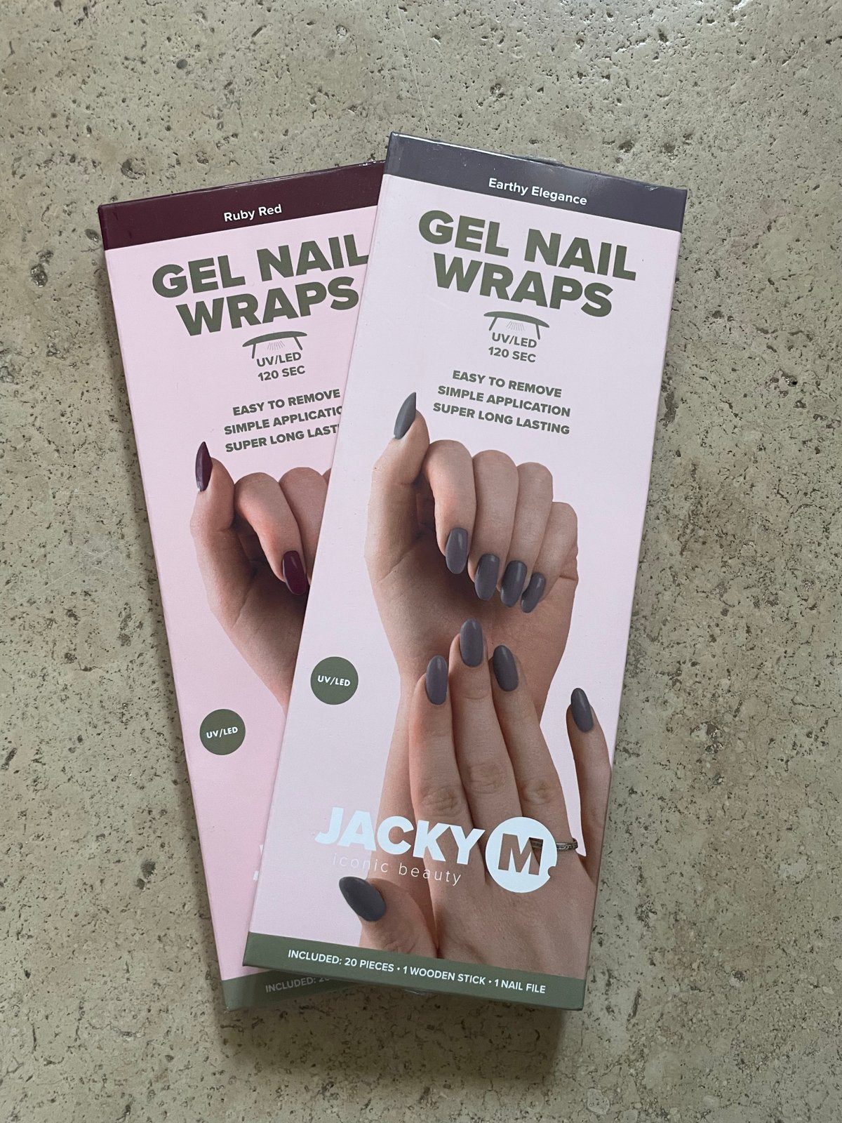Jacky M Gel Nail Wraps - Ruby Red & Earthy Elegance, Ophalen of Verzenden, Nieuw, Overige typen