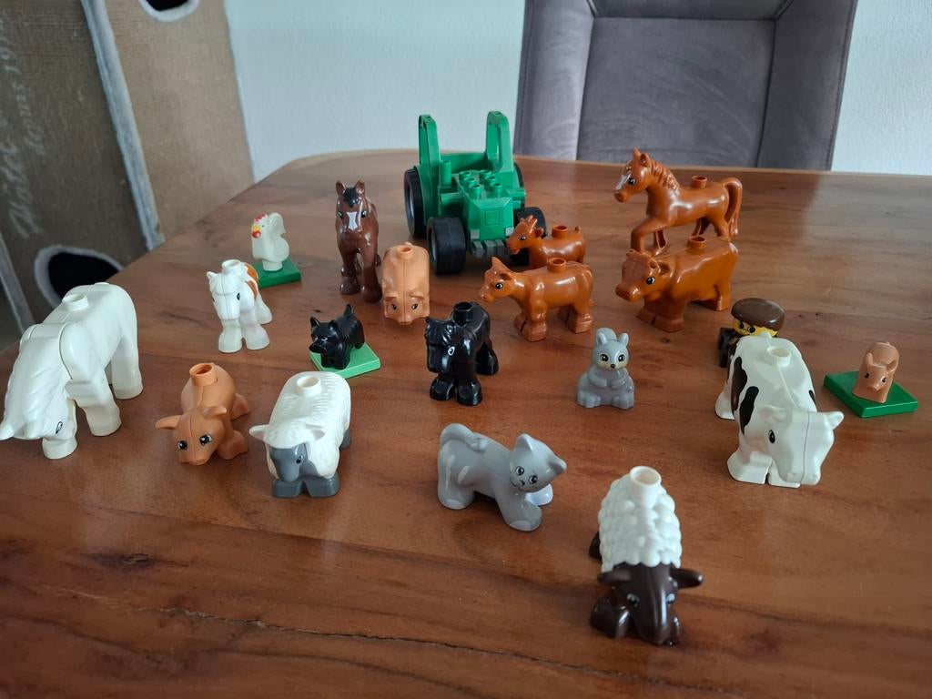20 Boerderijdieren en Tractor Speelgoedset, Gebruikt, Overige thema's, Ophalen of Verzenden, Minifiguur