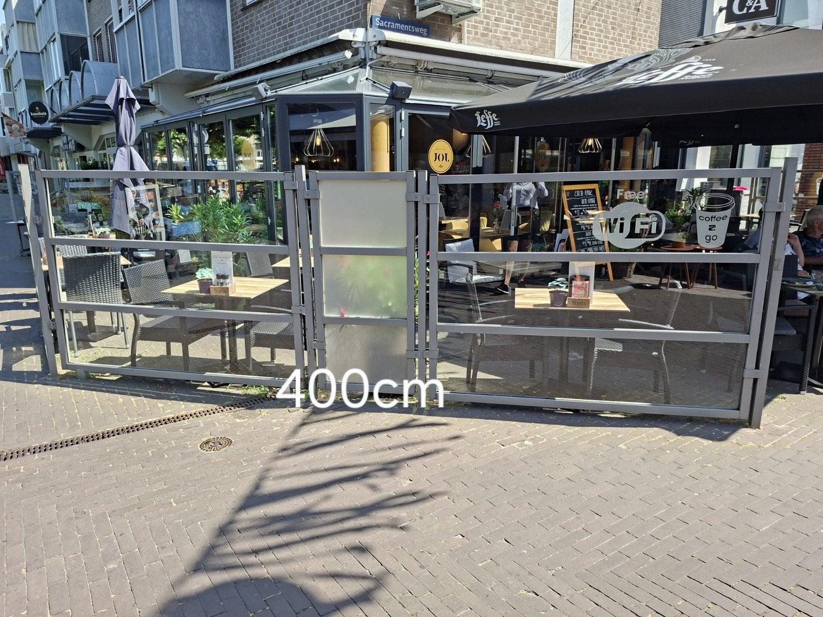 Glazen terras schermen, Ophalen, Gebruikt