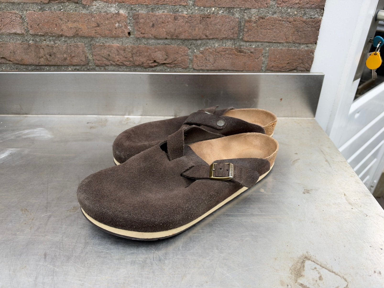 Birkenstock Boston, Ophalen of Verzenden, Gedragen, Bruin